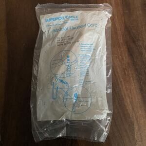 New Superior Cable Modular Spring Headset Phone Cord 12 Ft Beige H4DU Vintage